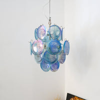 Blue Murano Disc Glass Chandelier - Vakkerlight