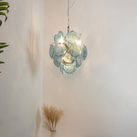 Blue Murano Disc Glass Chandelier - Vakkerlight
