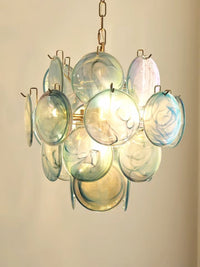 Blue Murano Disc Glass Chandelier - Vakkerlight
