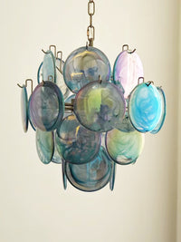 Blue Murano Disc Glass Chandelier - Vakkerlight