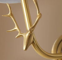Brass Deer Head Wall Light - Vakkerlight