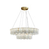 Celestial Alabaster Round Chandelier, Modern light luxury style, suitable for high-ceilinged living rooms and banquet halls