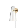 Domi Conical Glass Plug-in Wall Lamp, Modern minimalist style, suitable for bedroom and hallway
