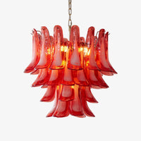 Crimson Glass Murano Petals Chandelier - Vakkerlight