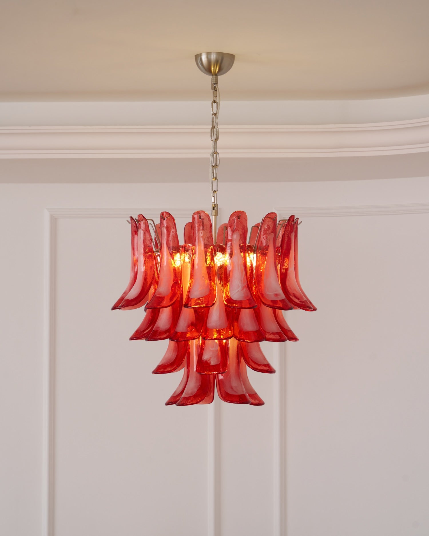Crimson Glass Murano Petals Chandelier - Vakkerlight