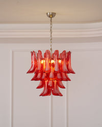 Crimson Glass Murano Petals Chandelier - Vakkerlight