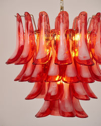 Crimson Glass Murano Petals Chandelier - Vakkerlight