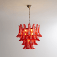 Crimson Glass Murano Petals Chandelier - Vakkerlight
