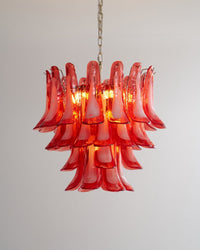 Crimson Glass Murano Petals Chandelier - Vakkerlight