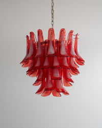 Crimson Glass Murano Petals Chandelier - Vakkerlight
