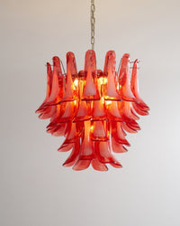 Crimson Glass Murano Petals Chandelier - Vakkerlight