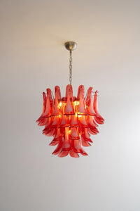 Crimson Glass Murano Petals Chandelier - Vakkerlight