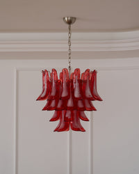 Crimson Glass Murano Petals Chandelier - Vakkerlight