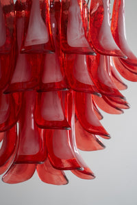 Crimson Glass Murano Petals Chandelier - Vakkerlight
