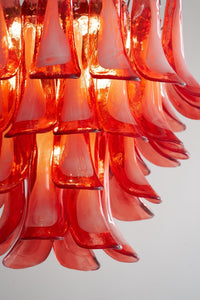 Crimson Glass Murano Petals Chandelier - Vakkerlight