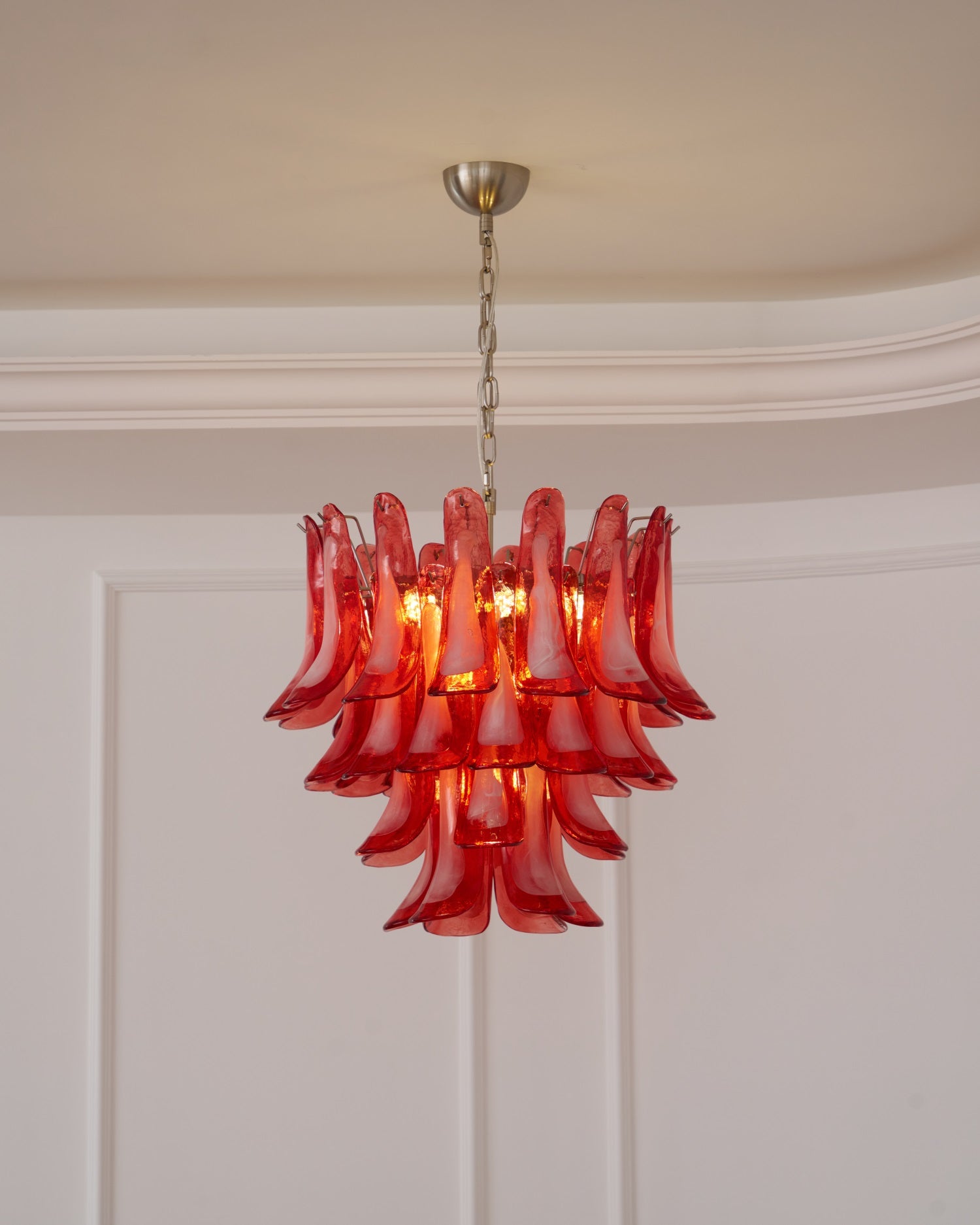 Crimson Glass Murano Petals Chandelier - Vakkerlight