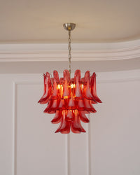 Crimson Glass Murano Petals Chandelier - Vakkerlight