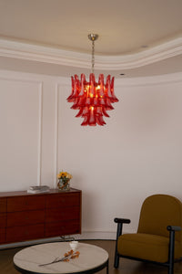 Crimson Glass Murano Petals Chandelier - Vakkerlight