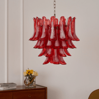 Crimson Glass Murano Petals Chandelier - Vakkerlight