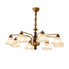 Dioris Flower Glass Chandelier, American Countryside style, suitable for dining room and living room