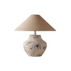 Distressed White Weathered Ceramic Table Lamp, wabi-sabi style, suitable for study and entryway.