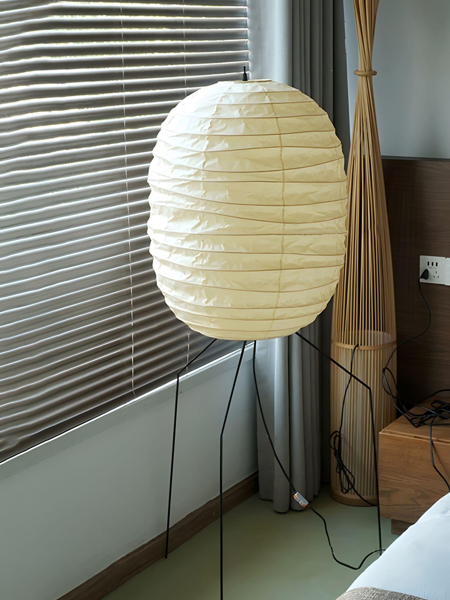 Ellipsa Rice Paper Lantern Floor Lamp - Vakkerlight