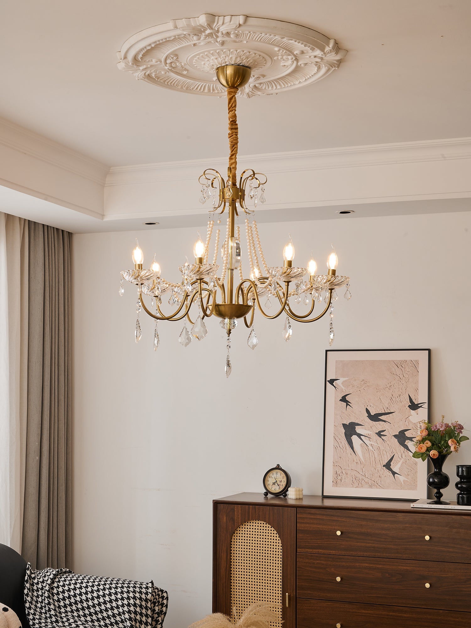 Evaria Crystal Pearl Chandelier - Vakkerlight