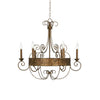 Franklin Rust Candlestick Chandelier, American vintage style, suitable for residential living room and dining room