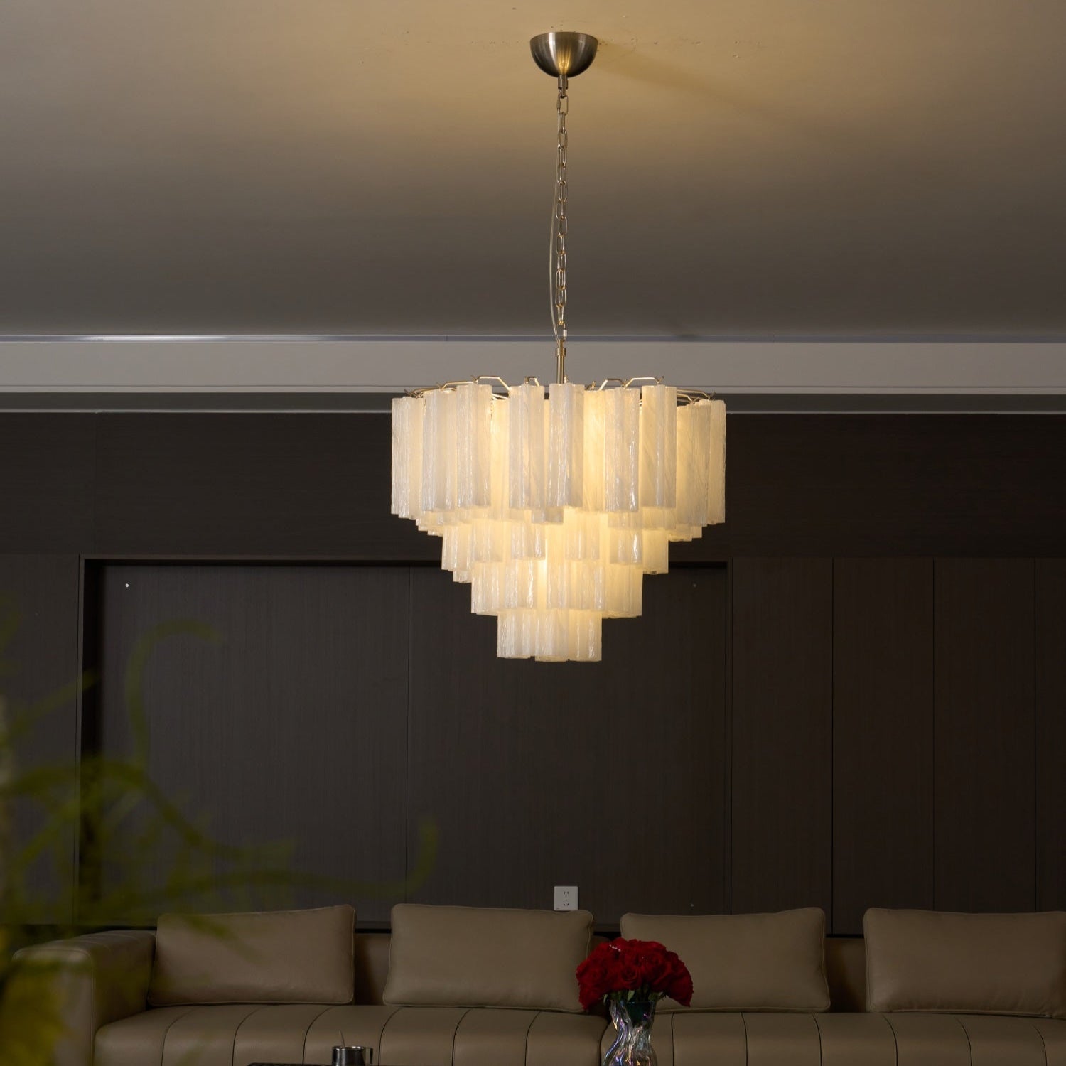 Frosted Murano Cascade Chandelier - Vakkerlight