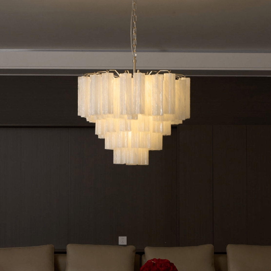 Frosted Murano Cascade Chandelier - Vakkerlight