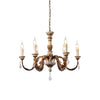Giltwood Wood Chandelier, Retro style, suitable for residential living room and dining room