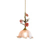 Lalique Rose Glass Pendant Lamp, French style, suitable for bedroom bedside and dining room