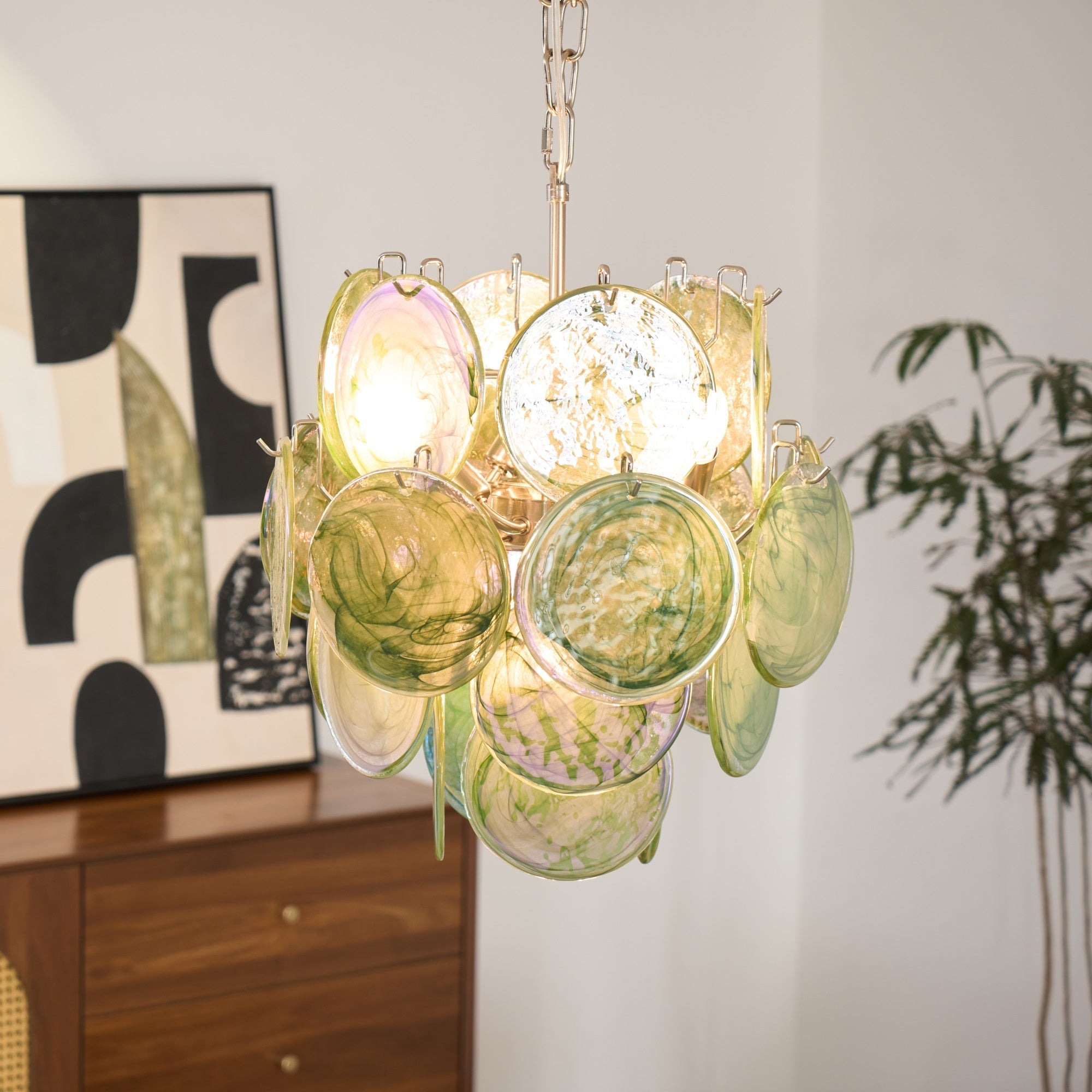Lunaria Disc Murano Chandelier - Vakkerlight