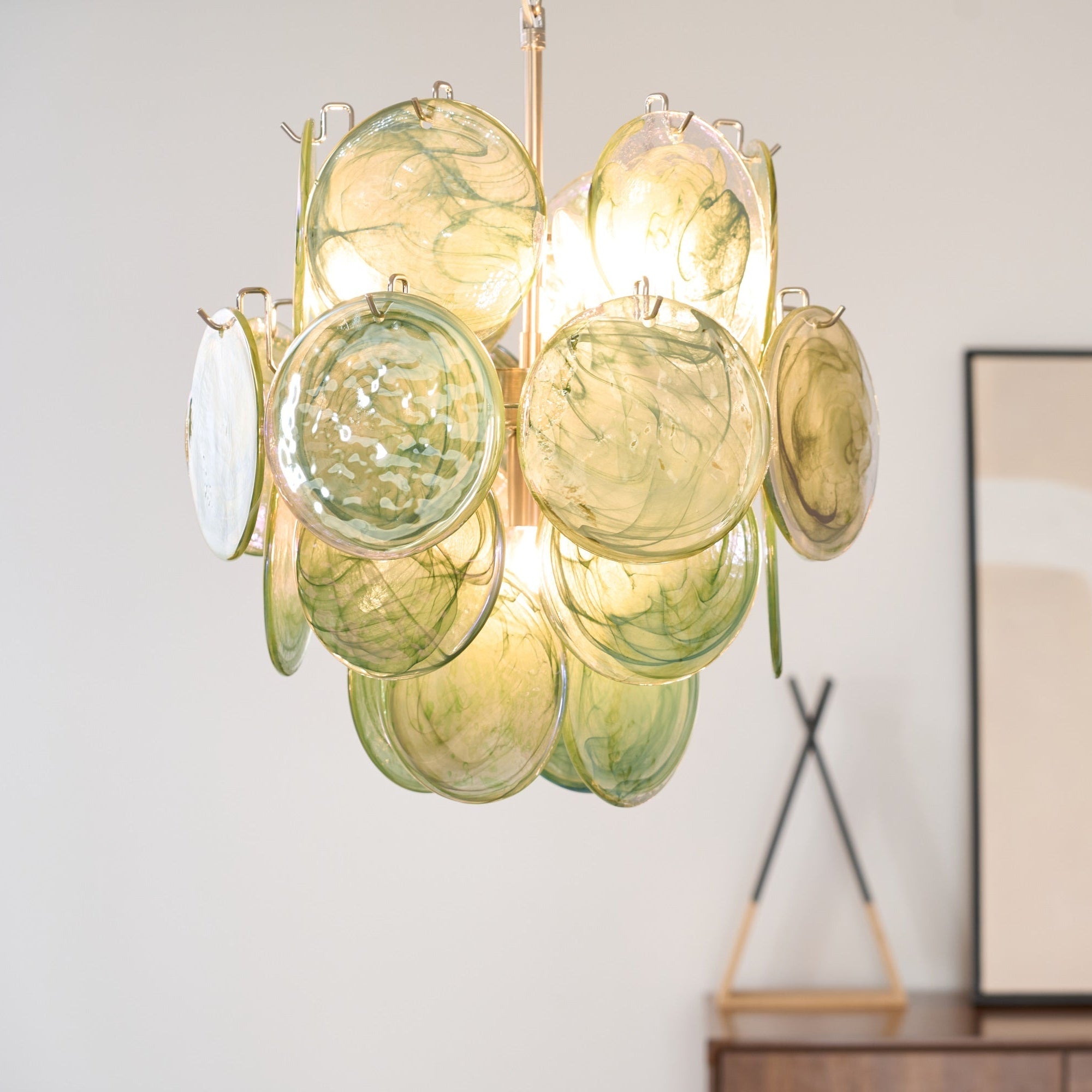 Lunaria Disc Murano Chandelier - Vakkerlight