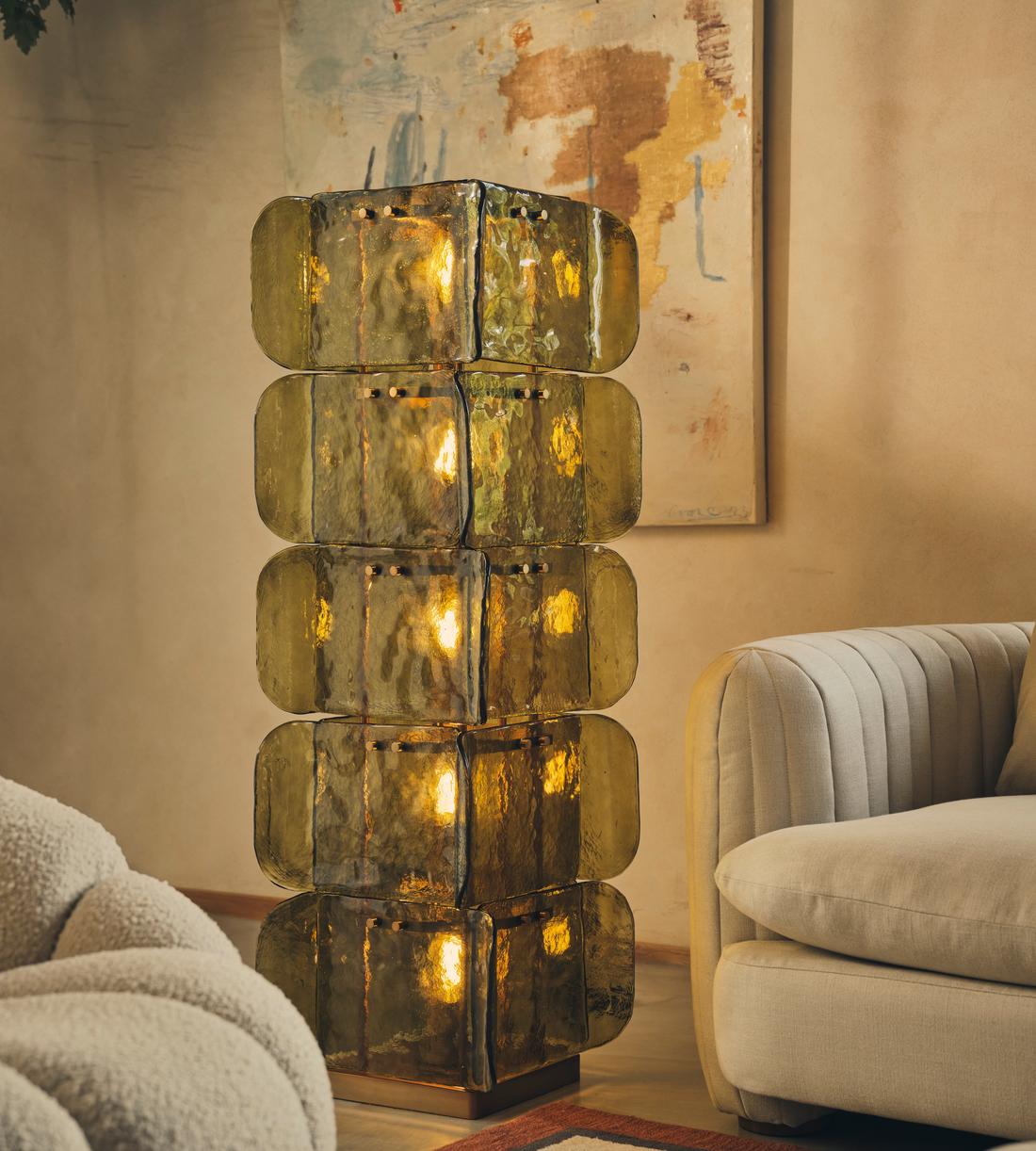 Lush Glass Tower Floor Lamp - Vakkerlight