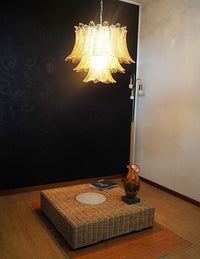 Murano Amber Glass Leaf Chandelier - Vakkerlight
