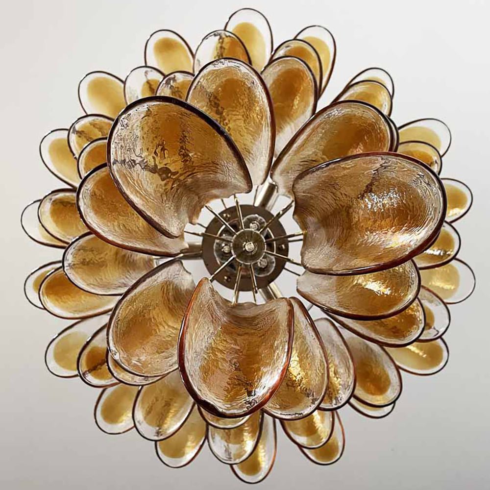 Amber Murano Glass Petals Chandelier - Vakkerlight