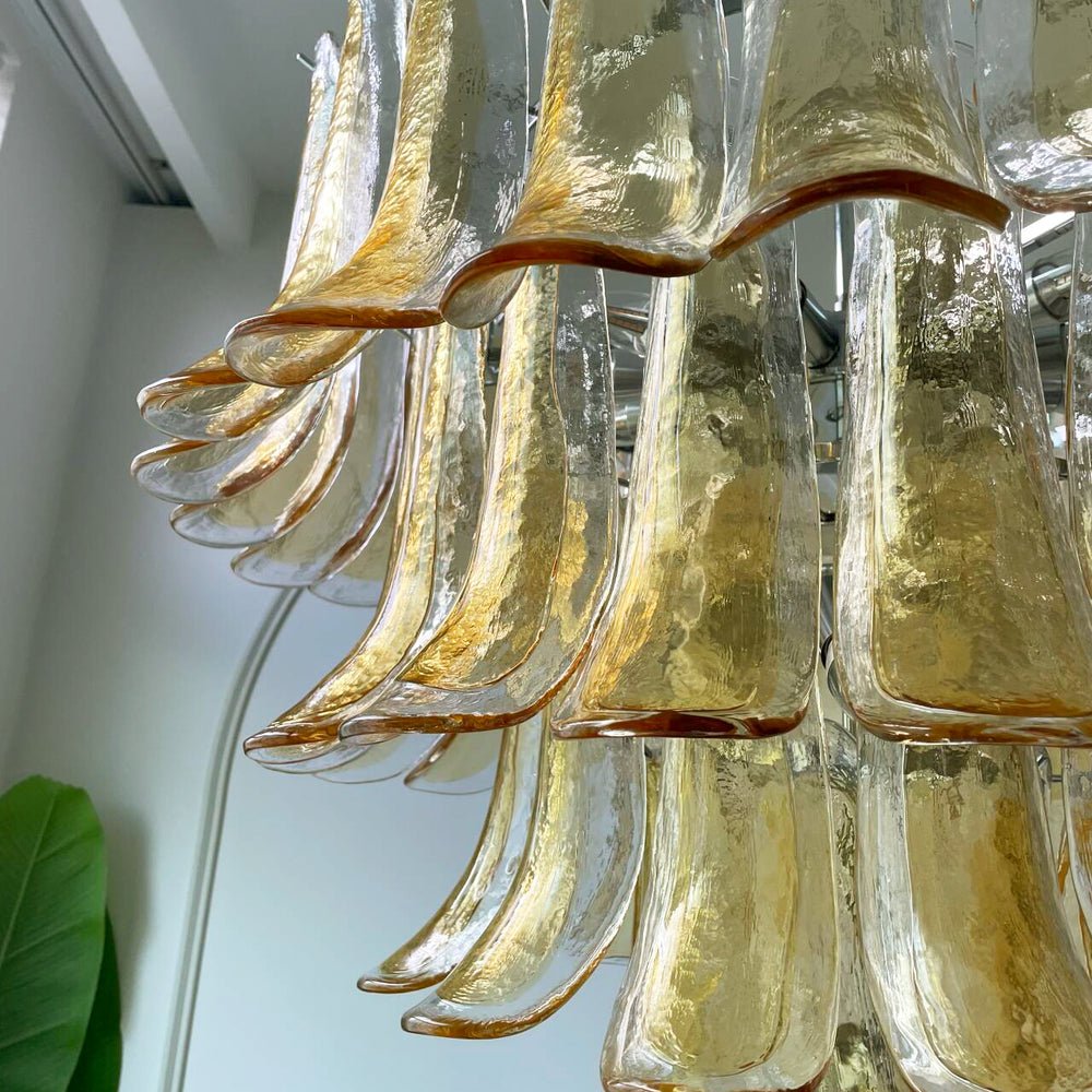 Amber Murano Glass Petals Chandelier - Vakkerlight