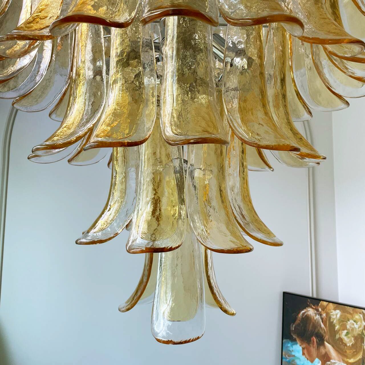 Amber Murano Glass Petals Chandelier - Vakkerlight