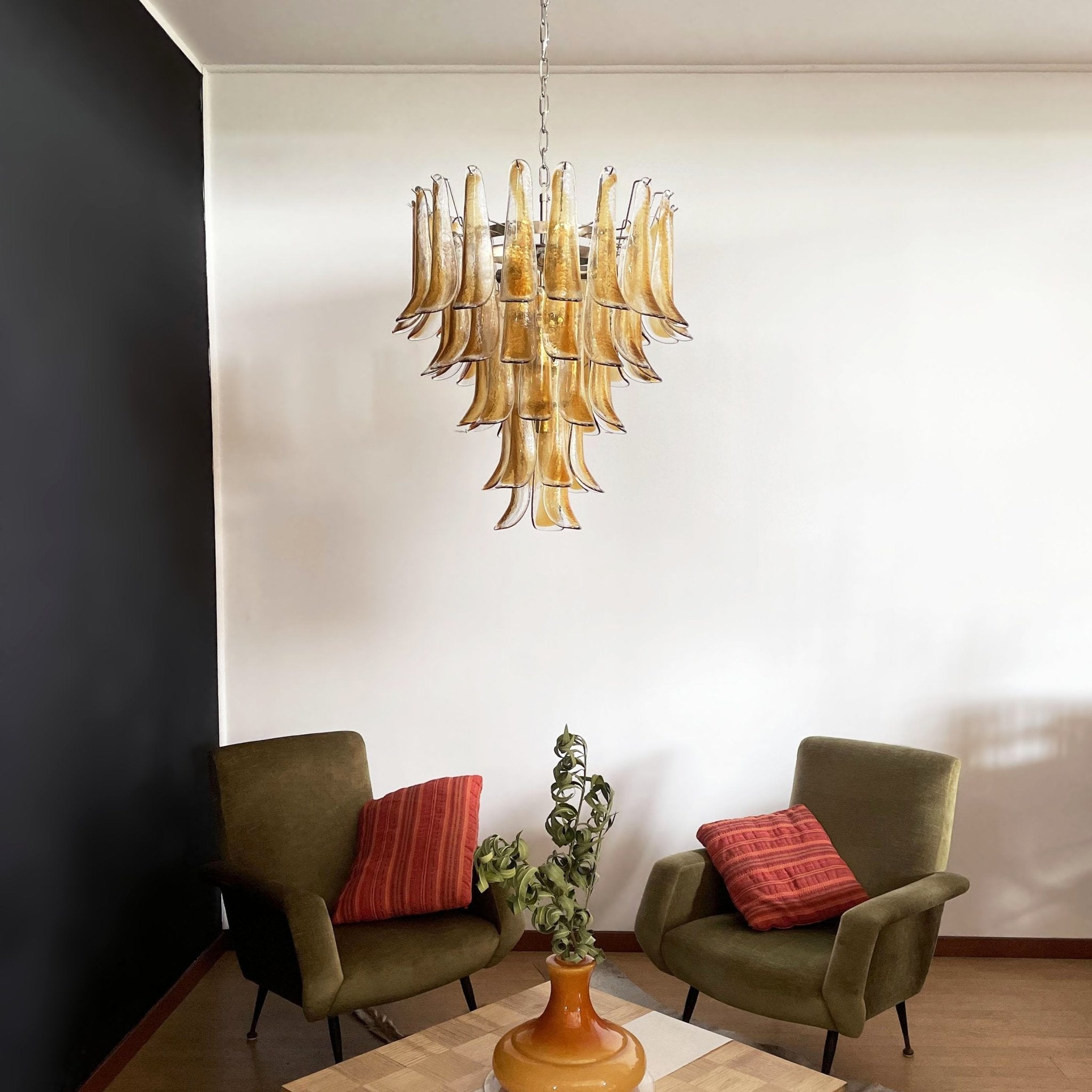 Amber Murano Glass Petals Chandelier - Vakkerlight