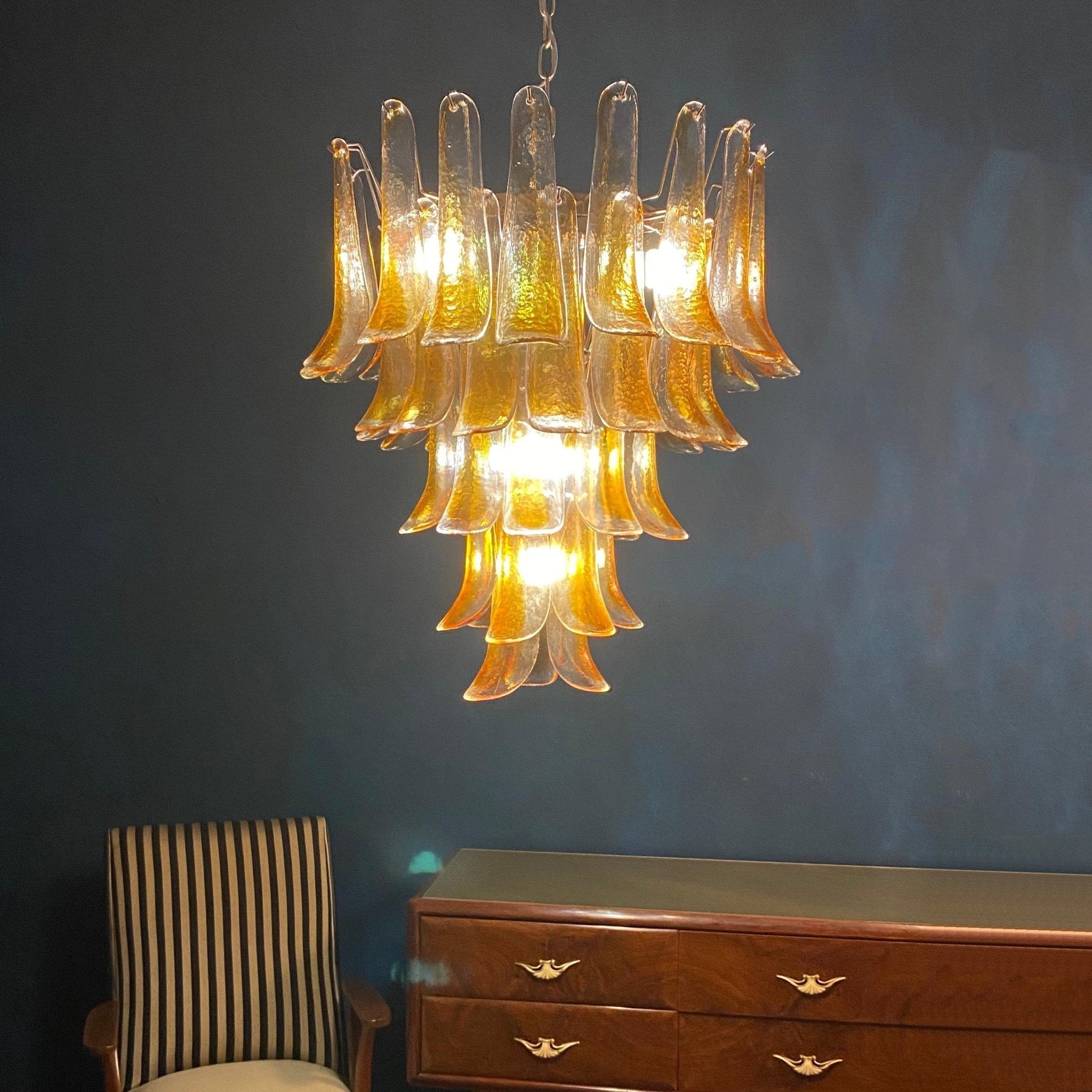 Amber Murano Glass Petals Chandelier - Vakkerlight