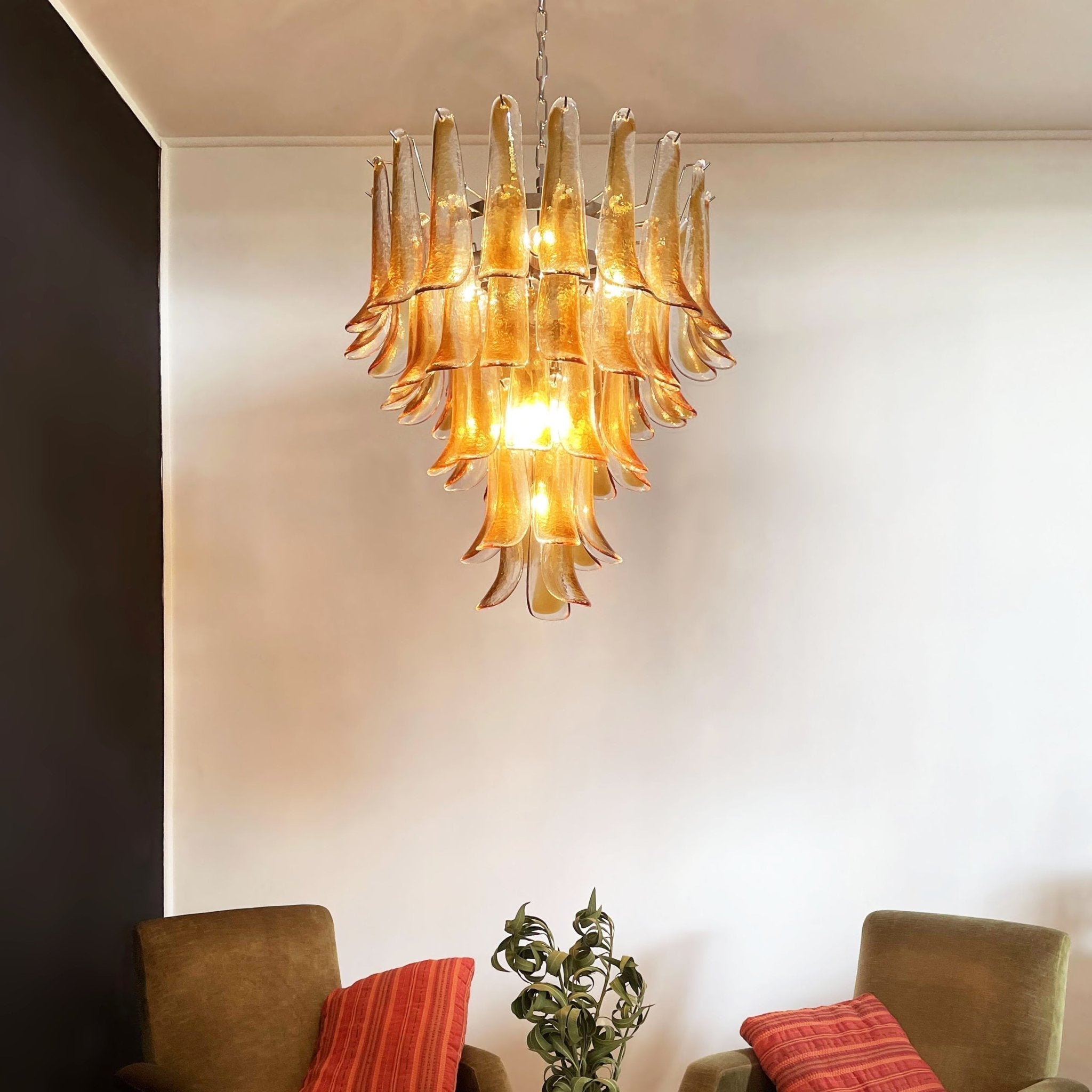 Amber Murano Glass Petals Chandelier - Vakkerlight
