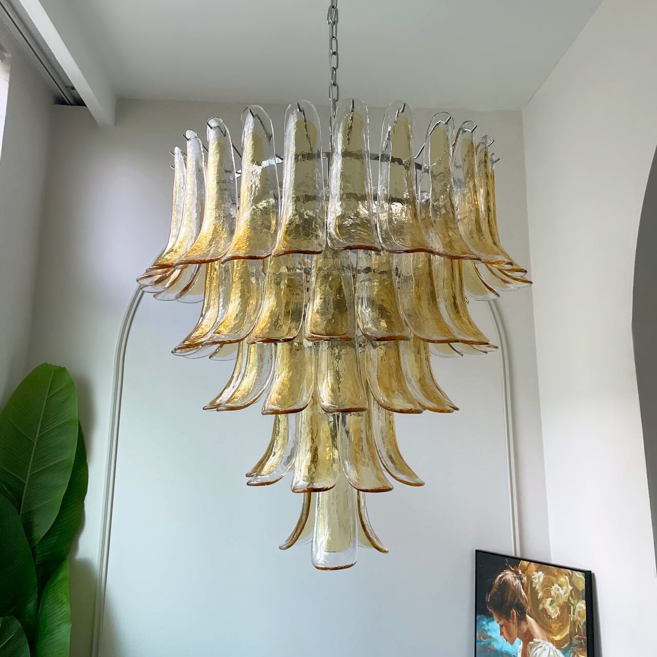 Amber Murano Glass Petals Chandelier - Vakkerlight