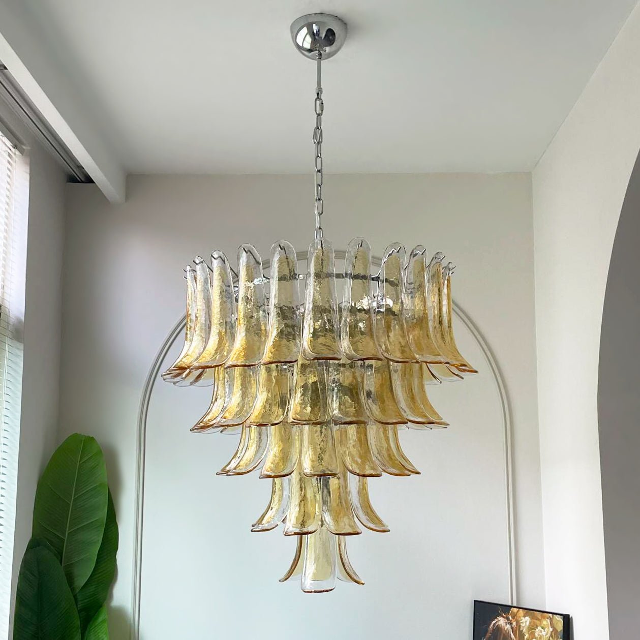 Amber Murano Glass Petals Chandelier - Vakkerlight