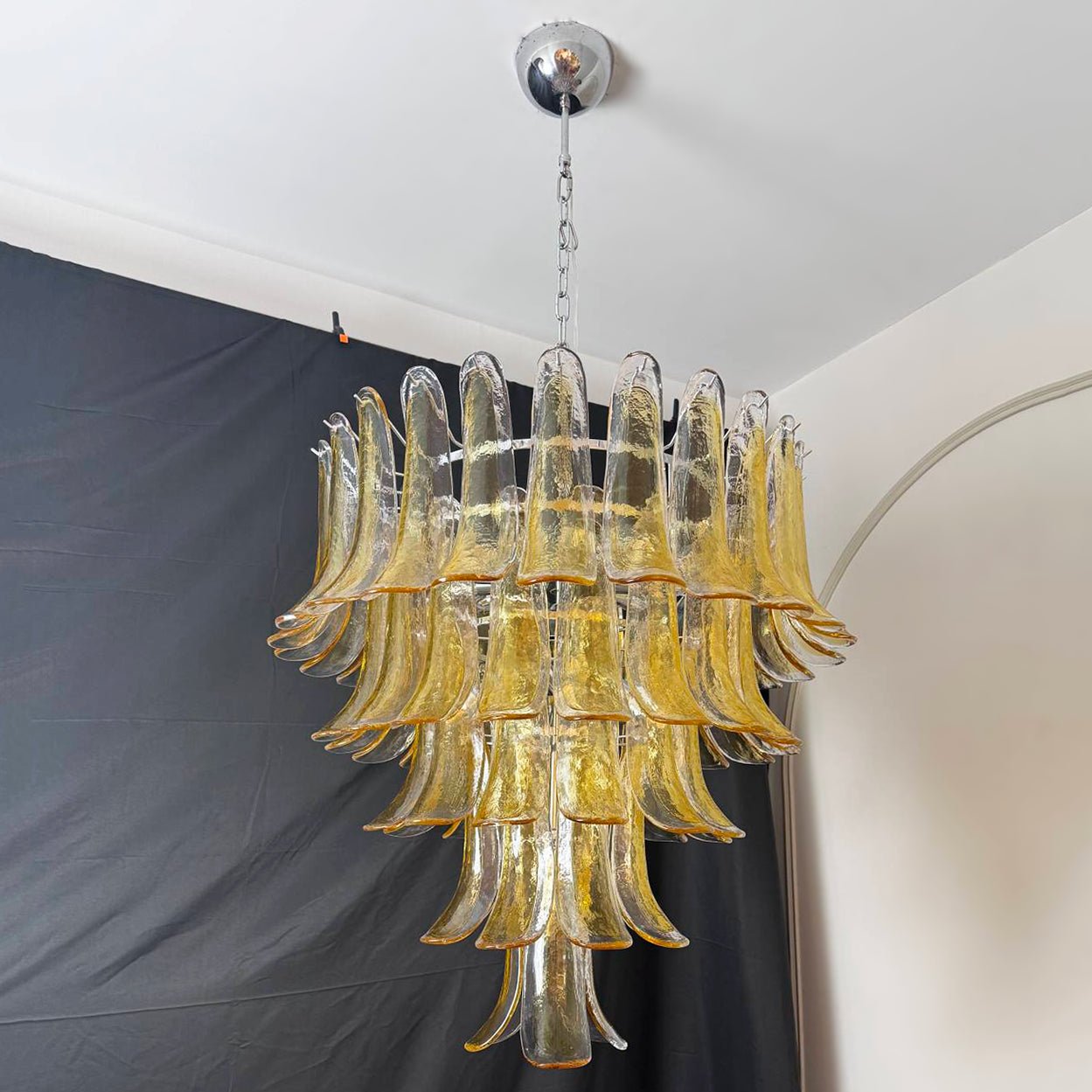 Amber Murano Glass Petals Chandelier - Vakkerlight