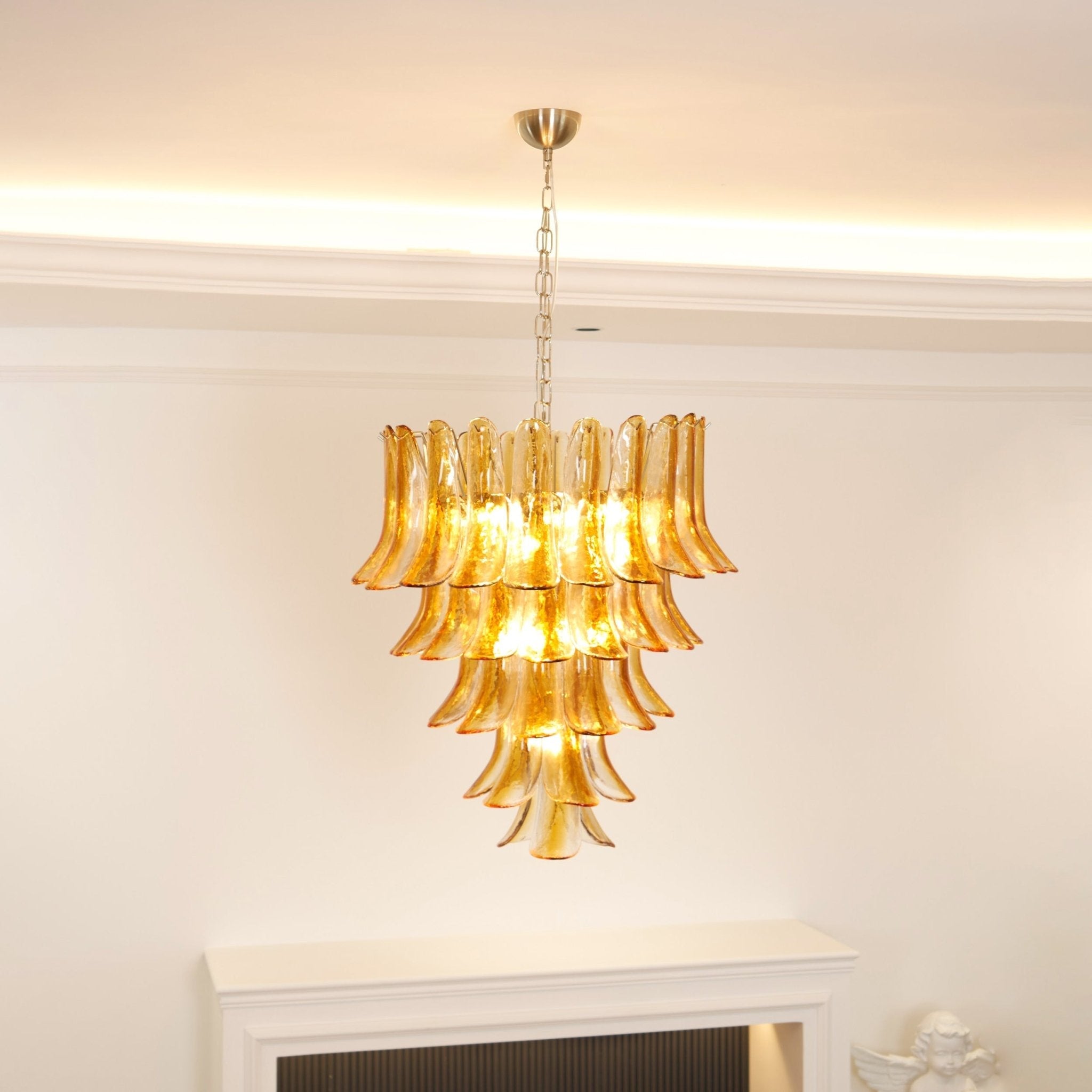 Murano Amber Lily Chandelier - Vakkerlight