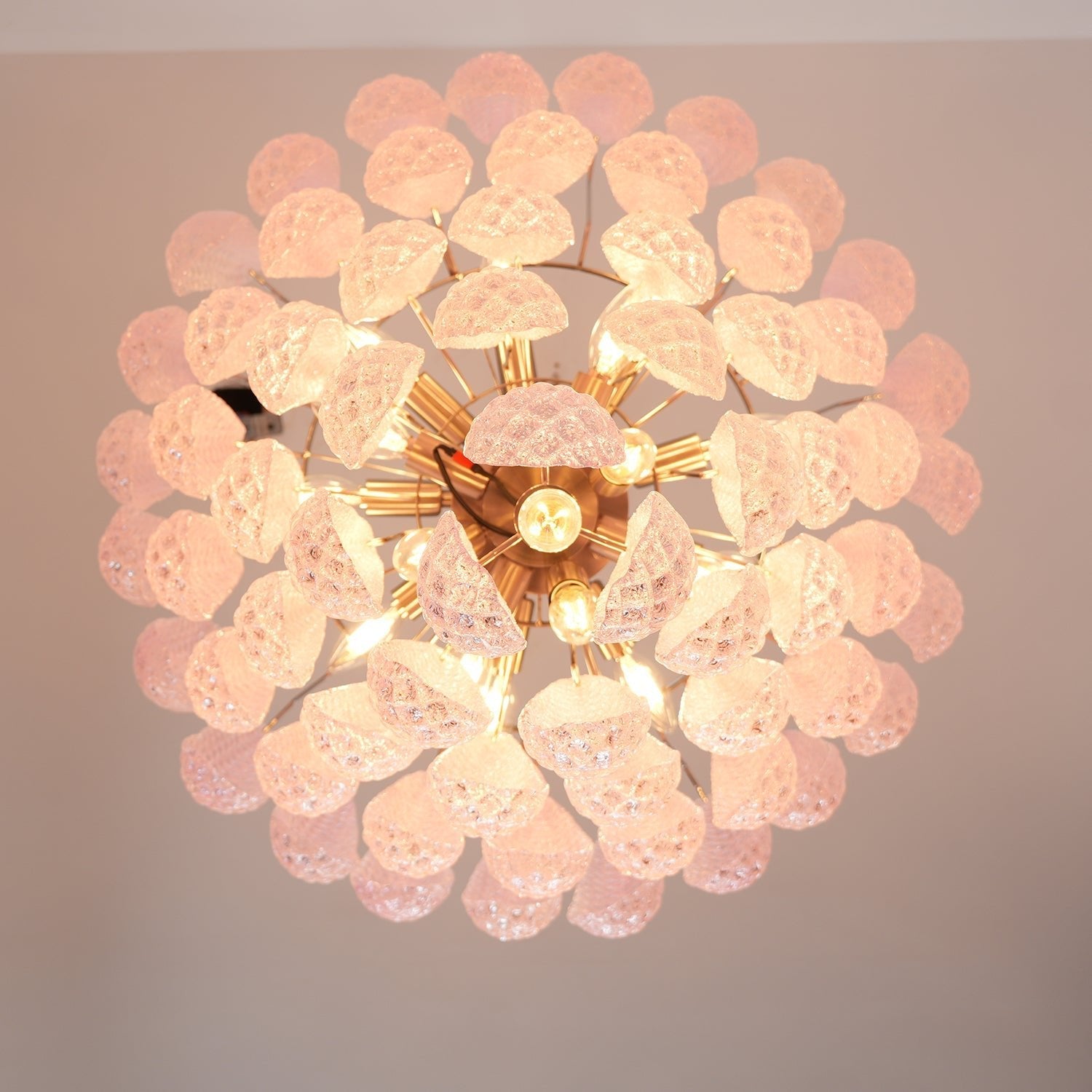 Murano Pink Glass Droplet Chandelier - Vakkerlight