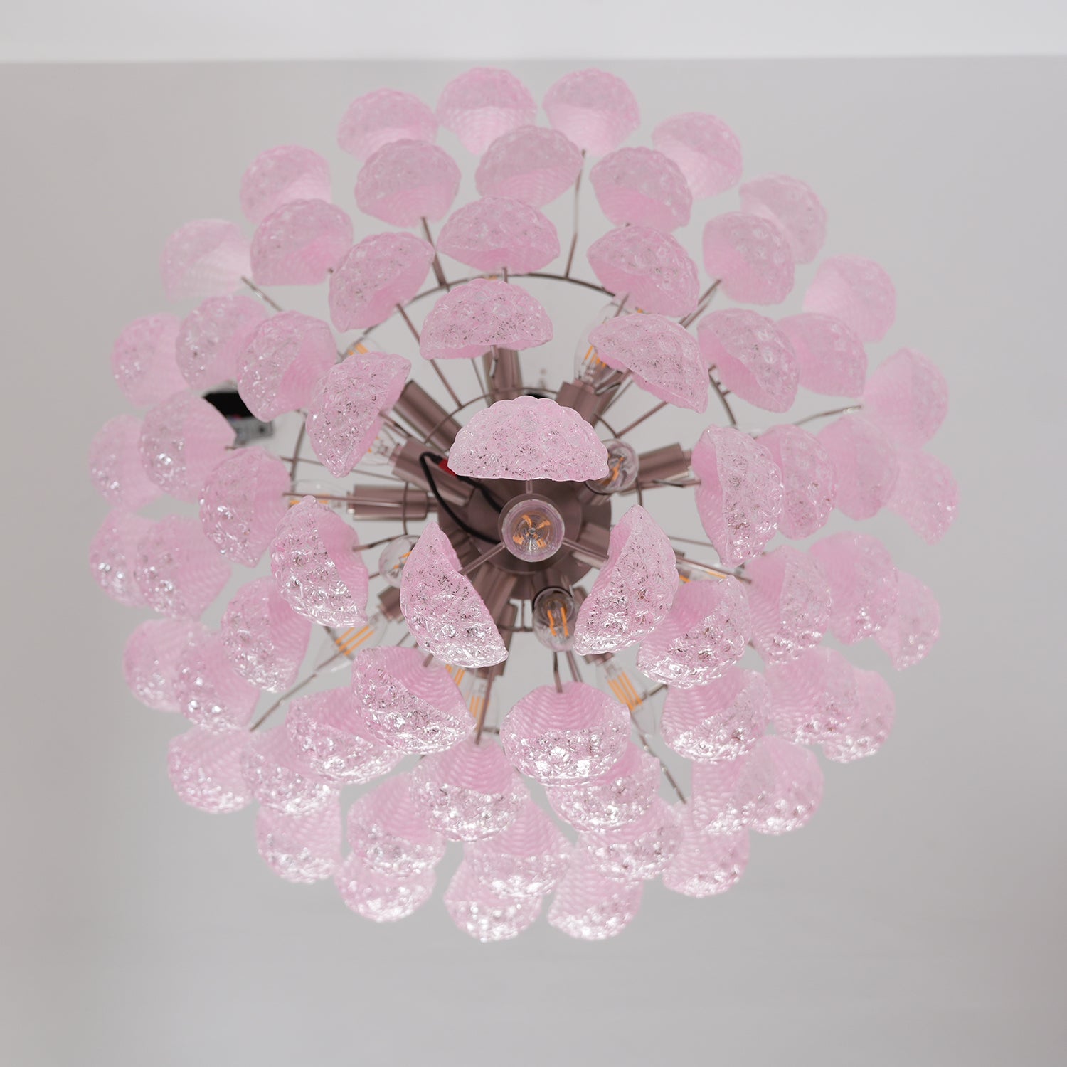 Murano Pink Glass Droplet Chandelier - Vakkerlight