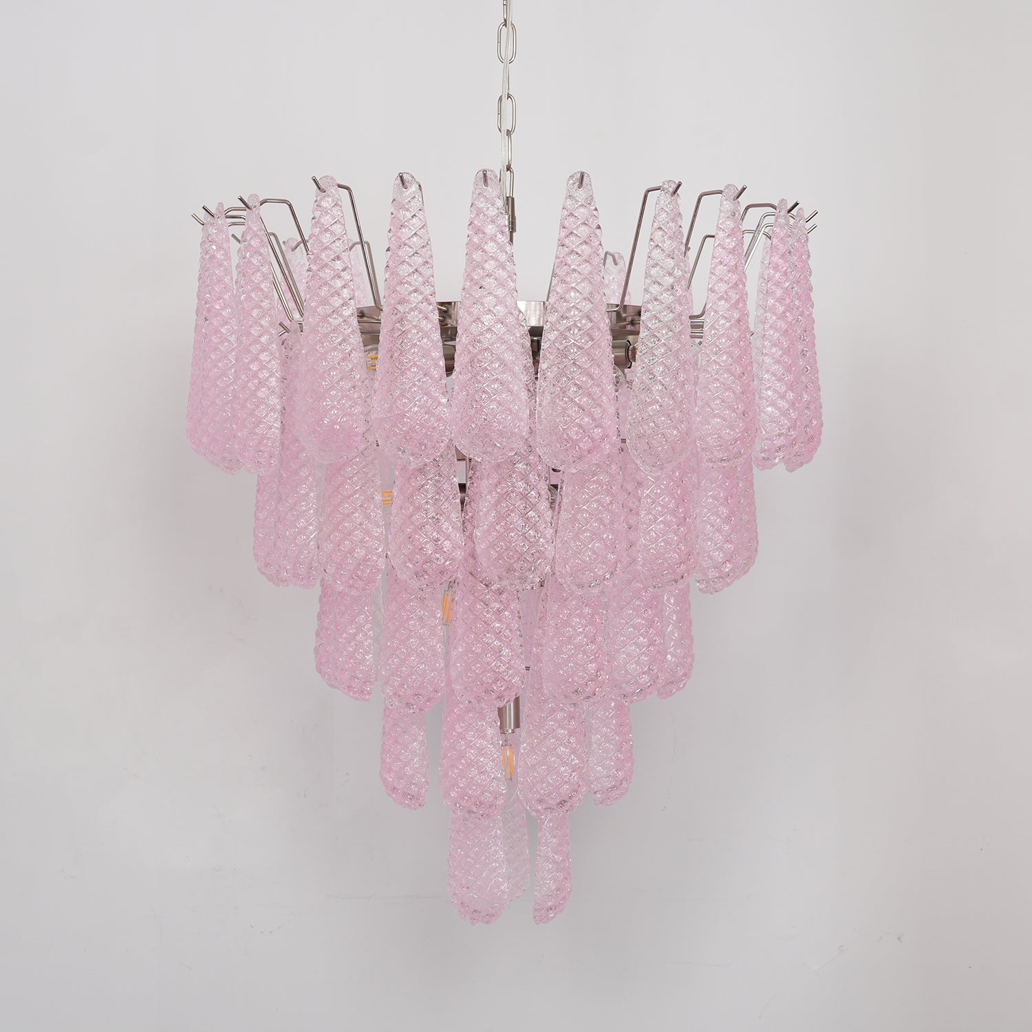 Murano Pink Glass Droplet Chandelier - Vakkerlight
