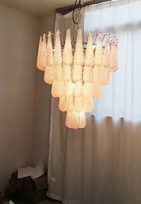 Murano Pink Glass Droplet Chandelier - Vakkerlight